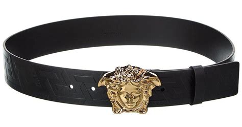 Versace: Black 'La Medusa Greca' Leather Belt 